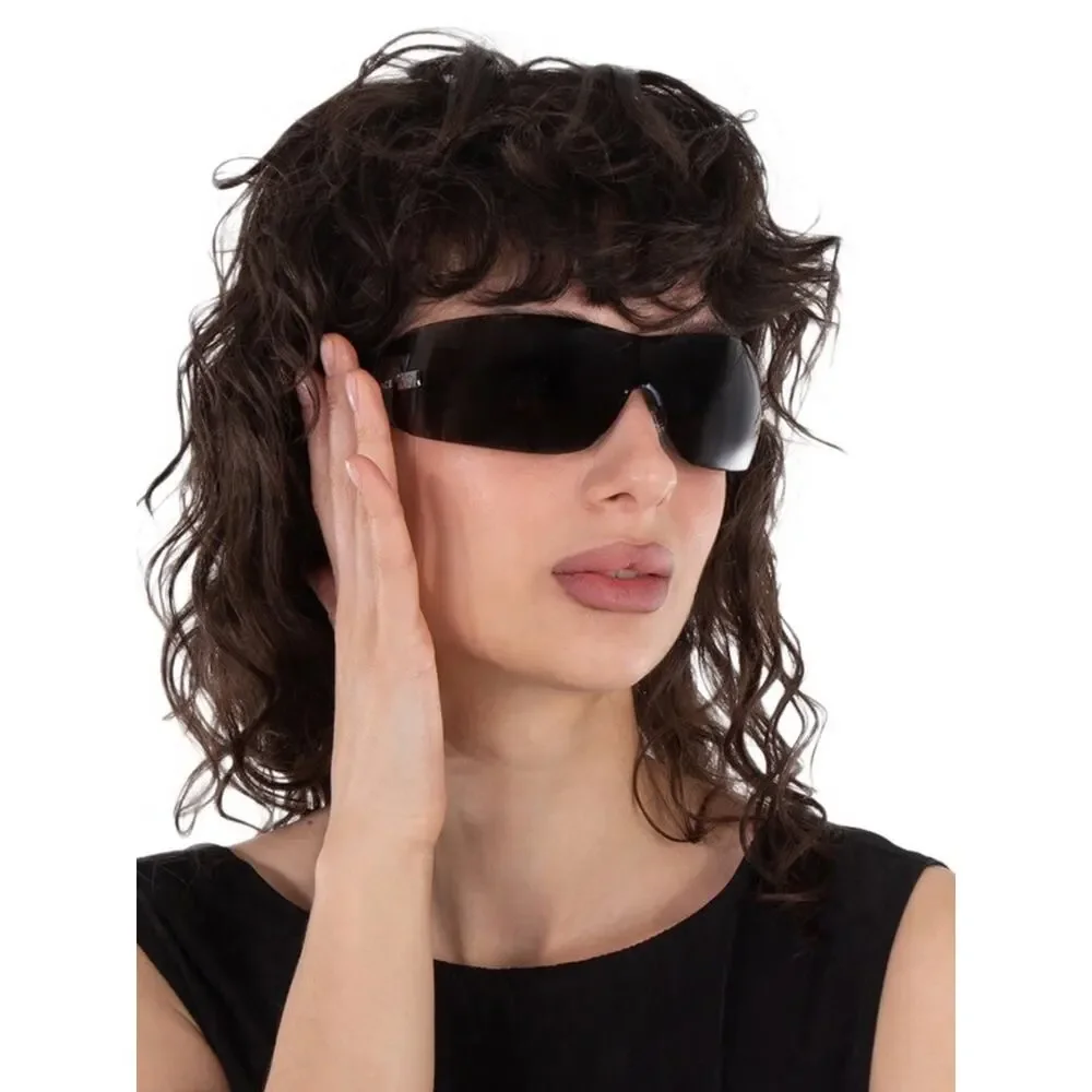 NEW!!! Versace VE2054 100187 Oversized Shield Sunglasses in Black Authentic